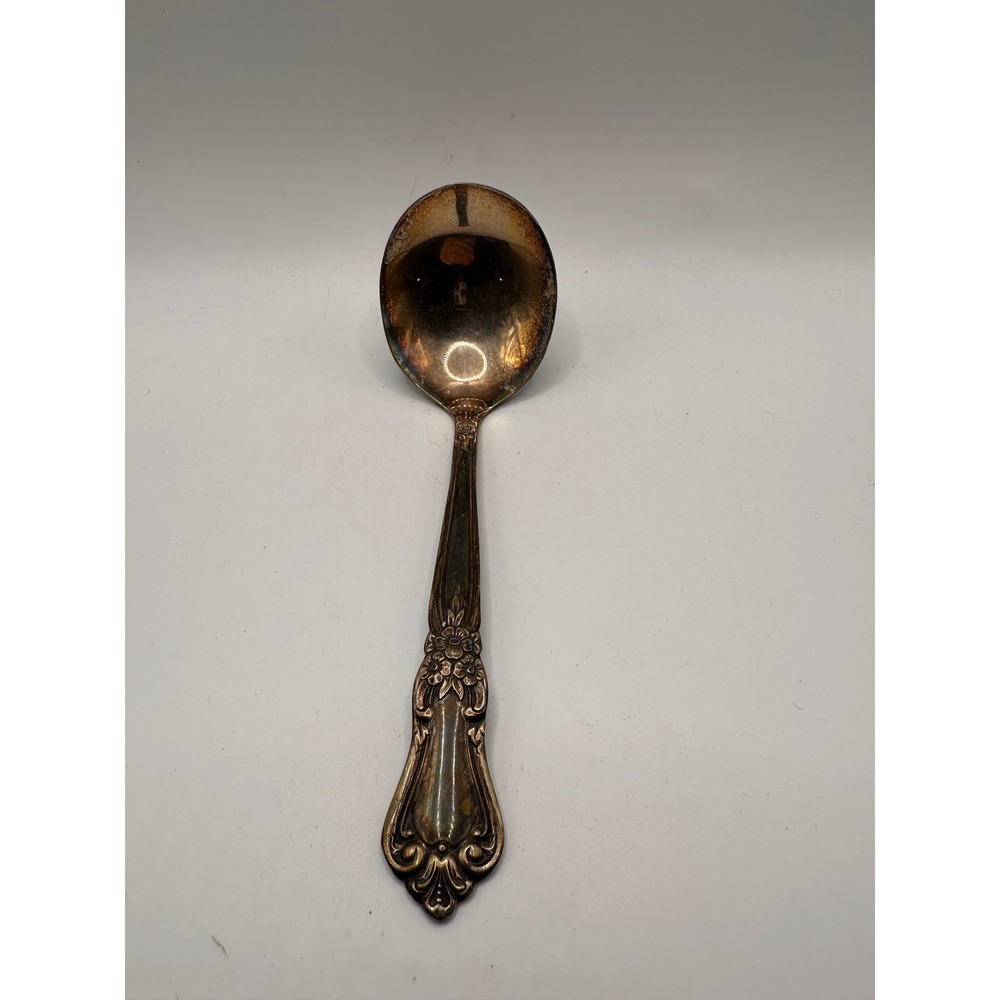 Wm A Rogers Oneida Ltd Silverplate Gravy Ladle Capri Floral Pattern 6 Inch